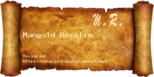 Mangold Rozália névjegykártya